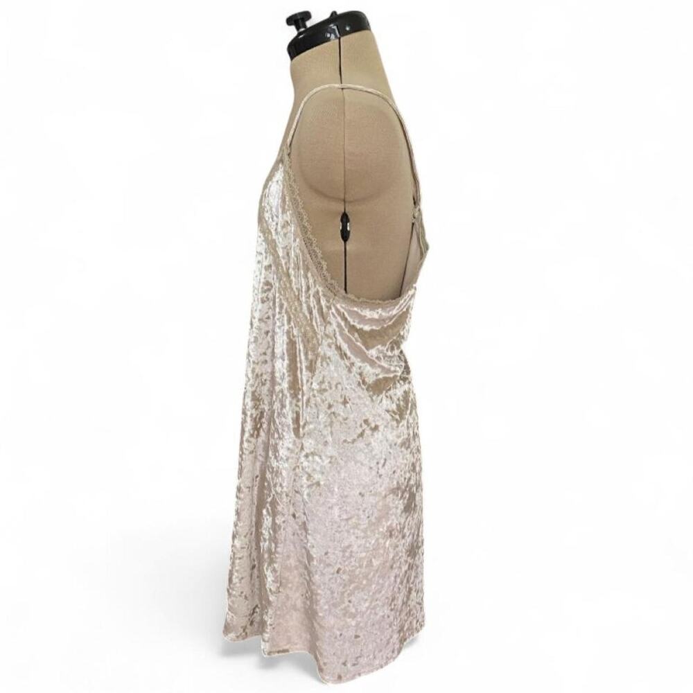 IJoah cream/white velour velvet slip dress with lace trim, size M - Picture 2 of 6